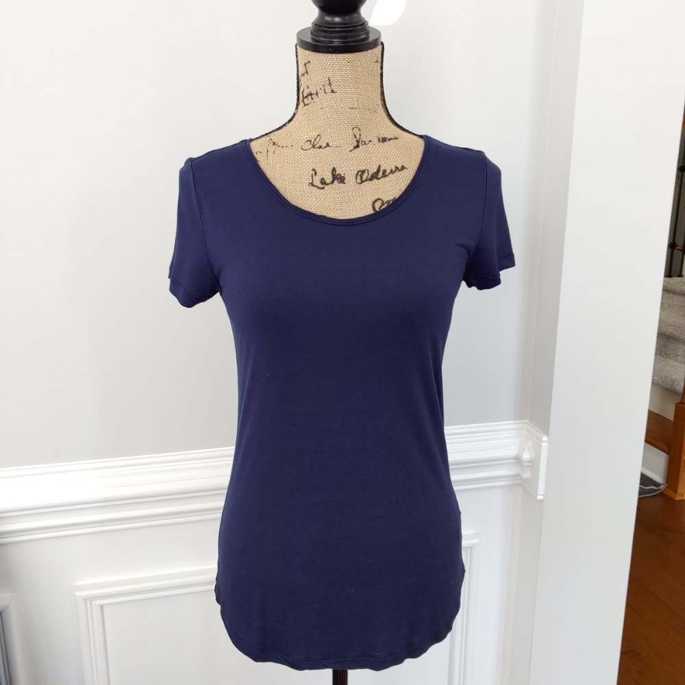 ⭐ GAP Luxe solid navy blouse XS